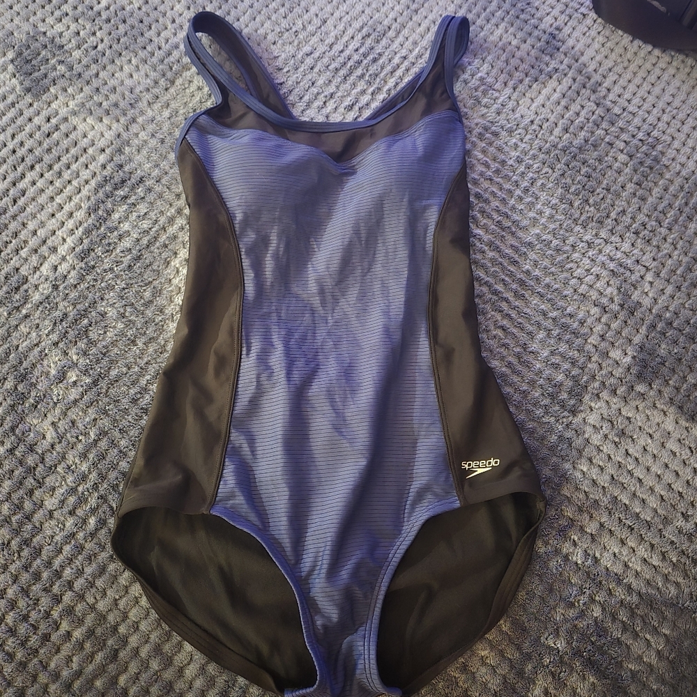 Speedo Blue and Black Swimsuit Size M